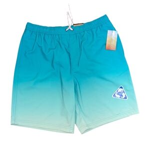 Ocean Coast Men's Teal Ombre Swim Shorts Size Large NWT